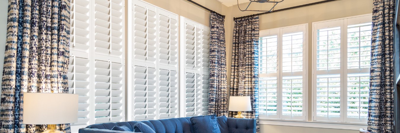 Interior shutters in Nags Head living room